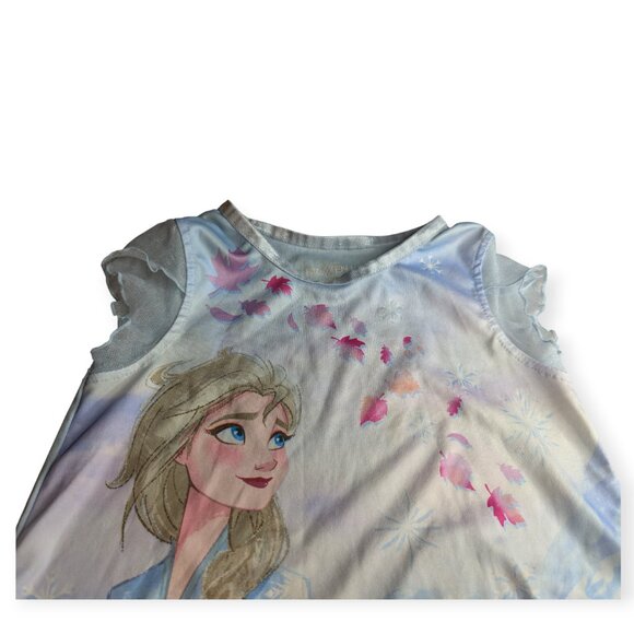 Disney Frozen 2 Elsa Themed Blue Lightweight Nightgown Size 6 - Picture 4 of 12